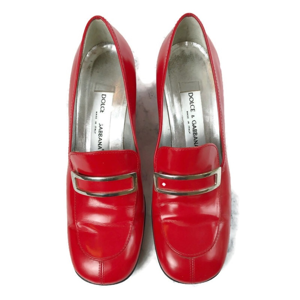 Dolce & Gabbana Red Chunky Heels 37 1/2